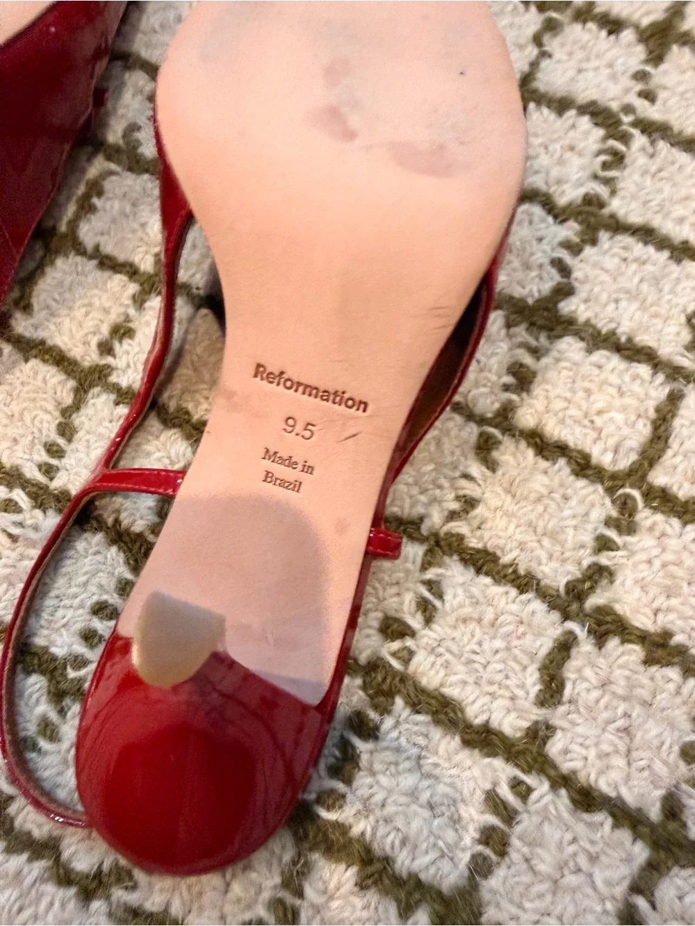 Reformation Red Noreen Slingback Pump heels
